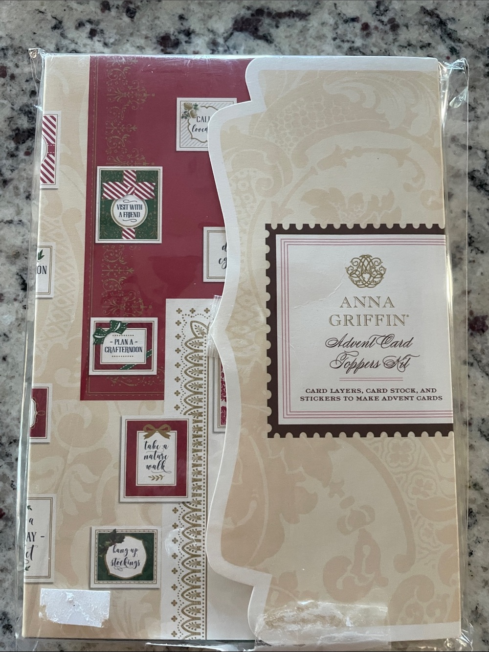 Anna Griffin Advent Card Toppers Set - Red, Cream, Gold New